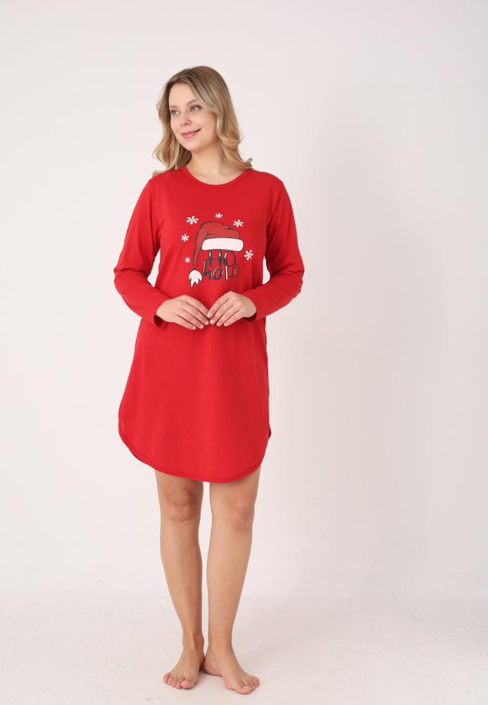 Camasa de noapte Craciun,Imprimeu HO HO, En-gros